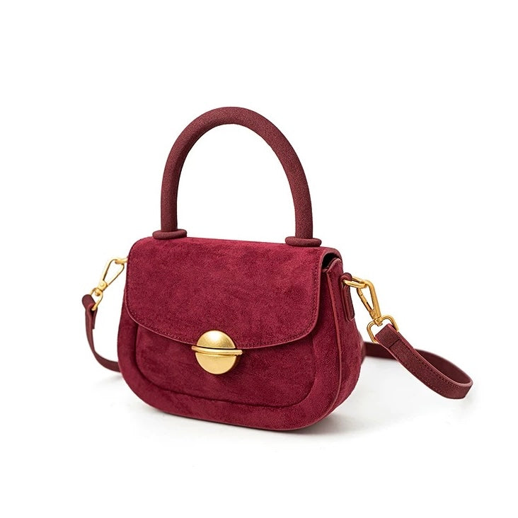 Women Suede Message Handle Bag