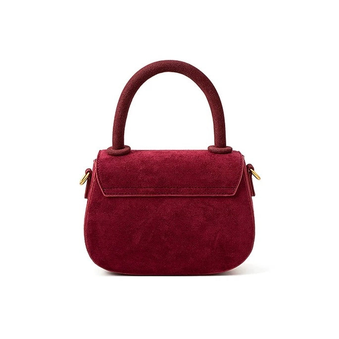 Women Suede Message Handle Bag