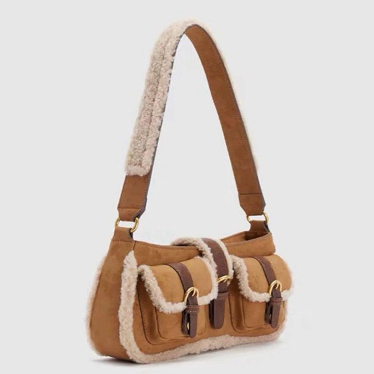 Women Suede Baguette Bag