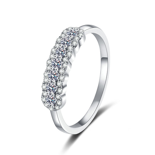 Moissanite Ring Pave Set Diamond