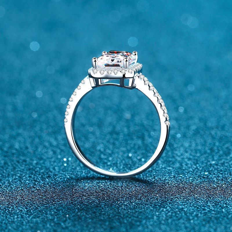 Moissanite Ring Radiant Cut Diamond