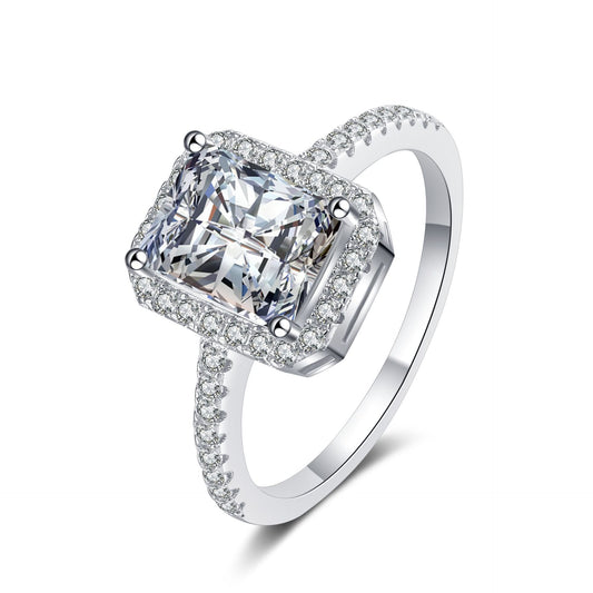 Moissanite Ring Radiant Cut Diamond